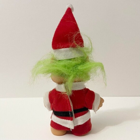 Vintage 1991 ITB Christmas Santa Troll with Hat Green Hair 5 Inch Tall Doll - Picture 7 of 16